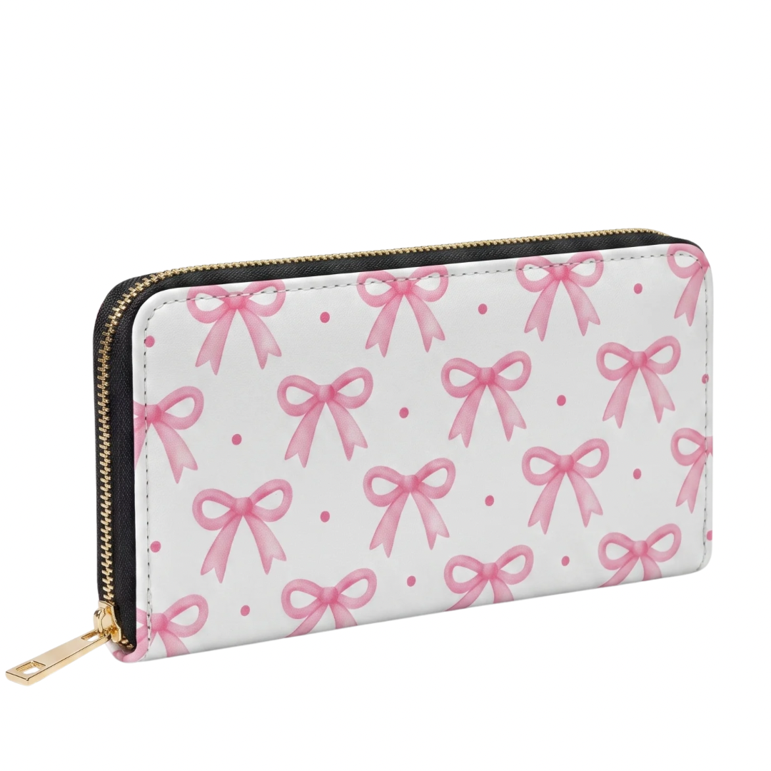 Saving Girl Era Pink Bow Zip-Around Wallet 🎀