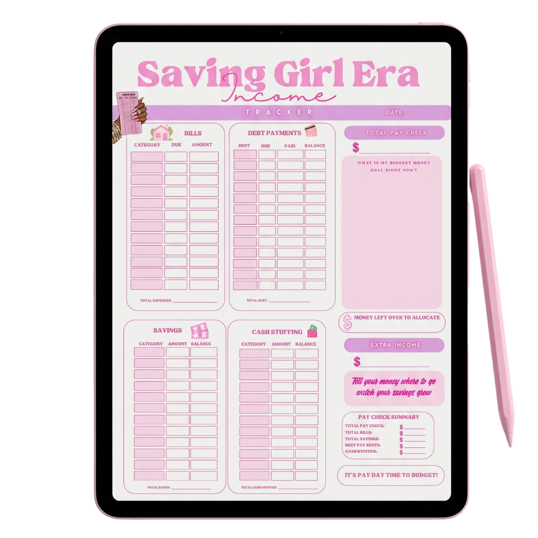 Saving Girl Era Income Tracker Template
