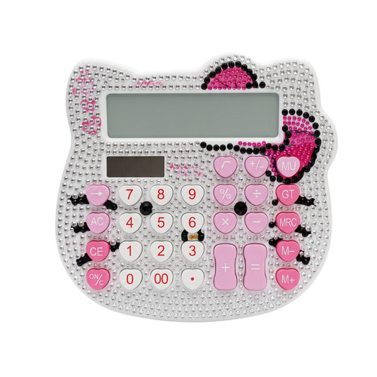 White Sparkly Hello Kitty Calculator