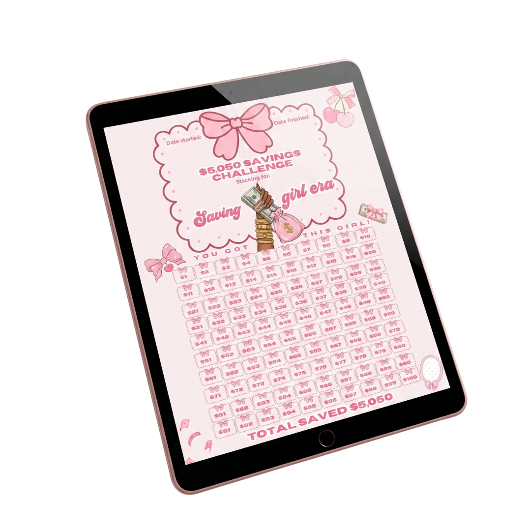 🎀 Saving Girl Era $5,050 Savings Challenge Tracker