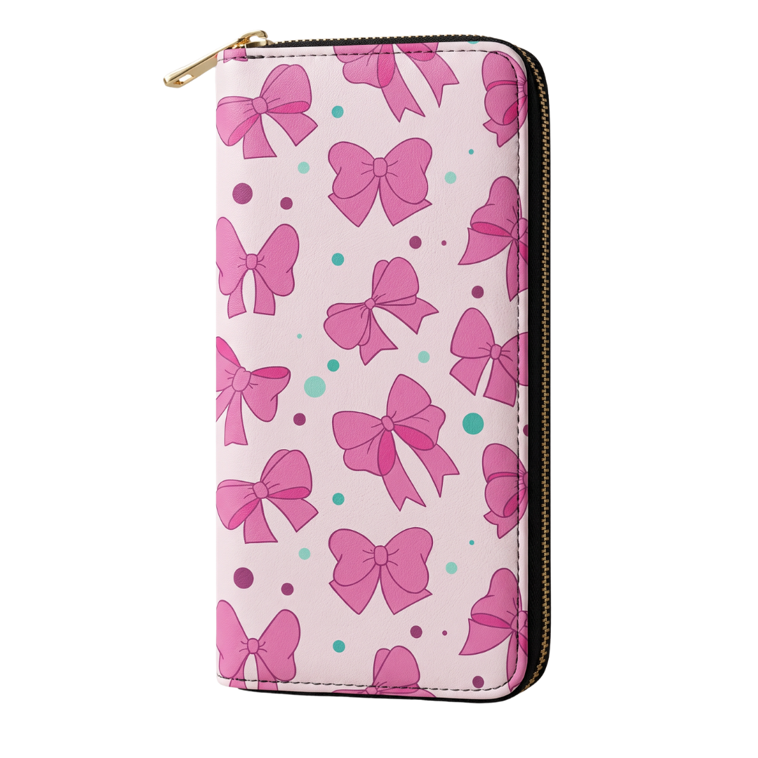 Saving Girl Era Pink Bow Zip-Around Wallet 🎀