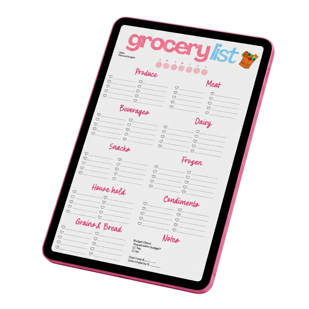 Grocery List Template