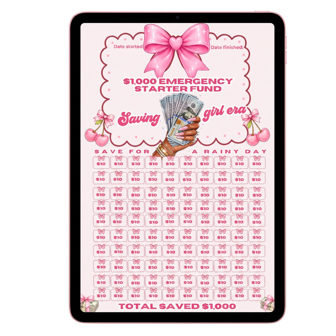 🎀 Saving Girl Era $1,000  Emergency Challenge Template