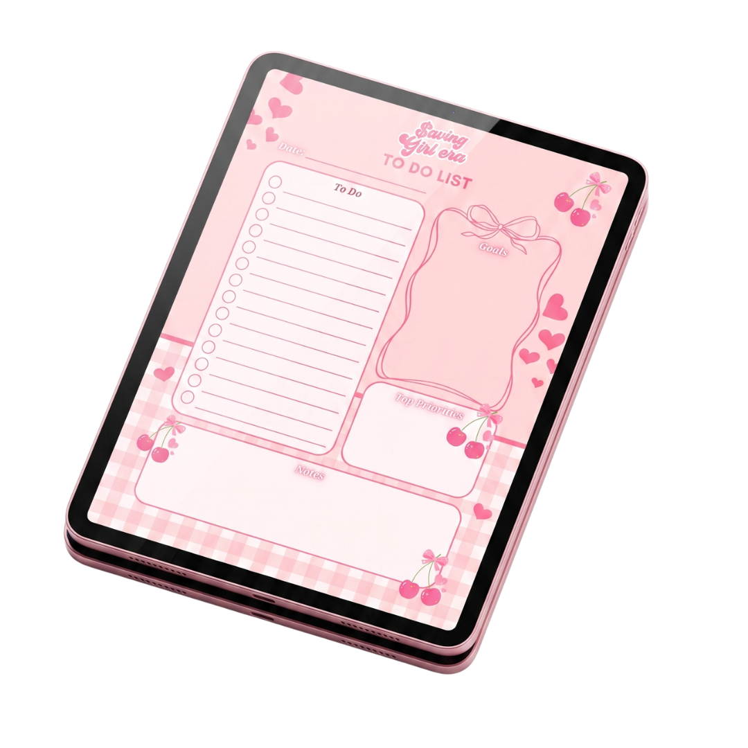 🎀 Saving Girl Era To Do List Planner | Pink Printable Daily Organizer