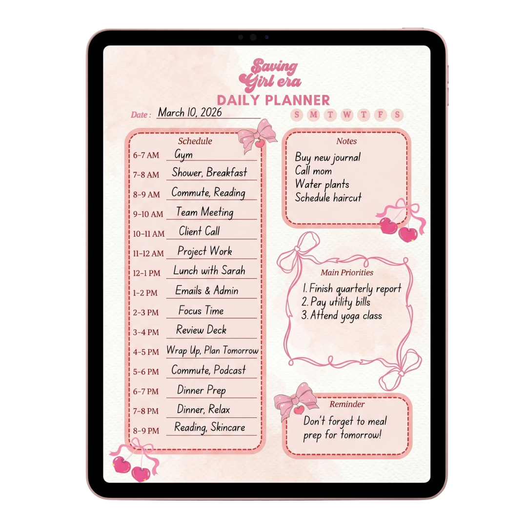🎀 Saving Girl Era Daily Planner
