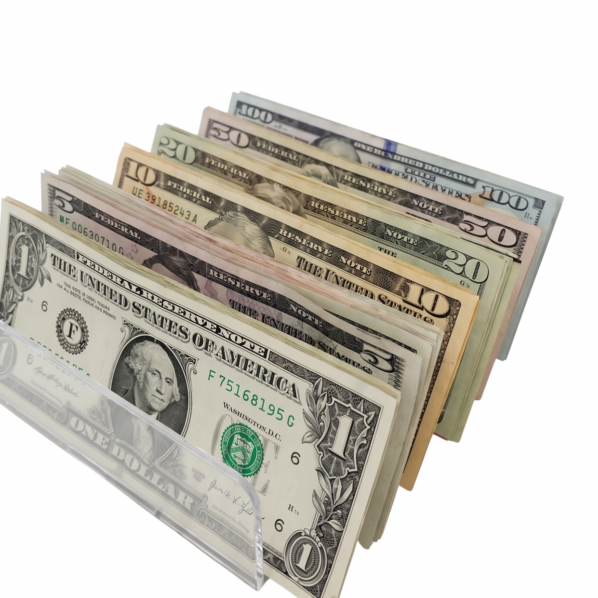 Mini Clear Cash Stuffing Tray | 7-Slot Money Organizer