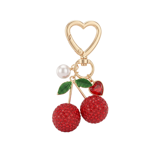 Red Cherry Heart Bag Charm