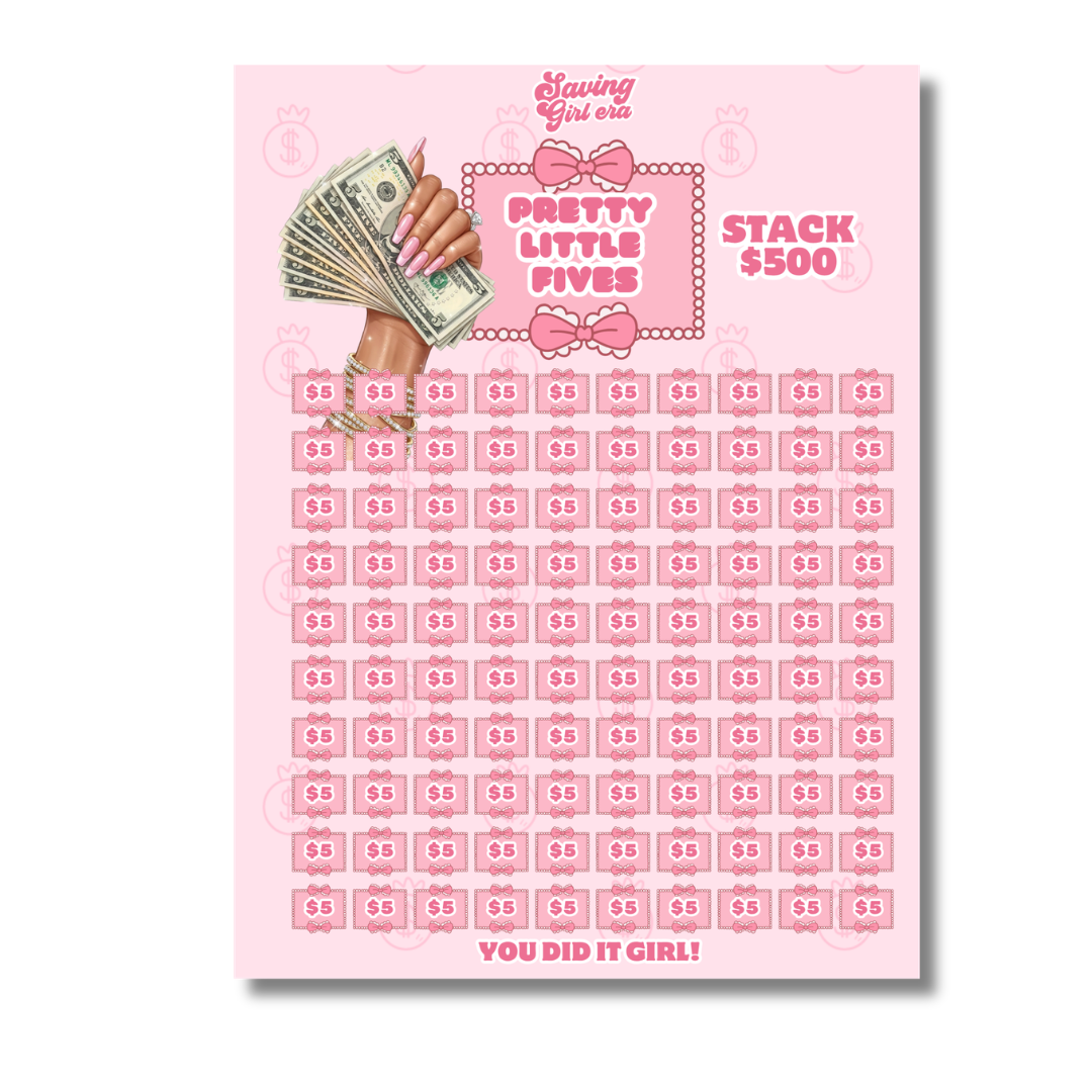 Pretty Little Fives Physical Savings Tracker 🎀💵